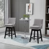 HOMCOM 28" Set Of 2 Swivel Bar Height Bar Stools, Armless Upholstered Barstools Chairs With Soft Padding Cushion And Wood Legs