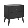 Mid Century Modern 2 Drawer Wide Nightstand - Prepac