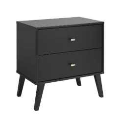 Mid Century Modern 2 Drawer Wide Nightstand - Prepac