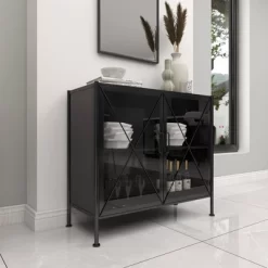 Industrial Metal Cabinet Black - Olivia & May -Home Style Deals Store GUEST 31a514d4 fa40 46fc adca fbf7c3aa30ab