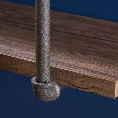 Tarian Industrial Wall-Mounted Shelf Dark Brown - Christopher Knight Home 3 Tarian Industrial Wall-Mounted Shelf Dark Brown - Christopher Knight Home - Image 3