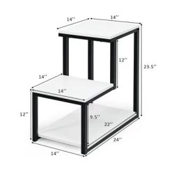 Costway 3-Tier End Table Sofa Side Table Night Stand W/ Shelf For Living Room White
