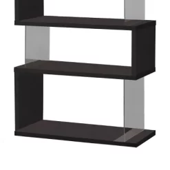 Coaster Home Furniture Contemporary Asymmetrical 63 Inch Durable Snaking Home Living Room 5 Shelf Bookshelf With Tempered Glass Support, Black -Home Style Deals Store GUEST 325d257c b297 42eb a03f 4252f07452cb