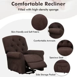 Costway Power Lift Recliner Chair Sofa For Elderly W/ Side Pocket & Remote Control BlackBrown -Home Style Deals Store GUEST 32c08943 232c 4dd3 a221 81a44b90b9cd