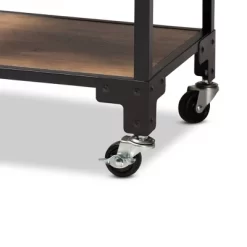 4 Tier Victor Wood And Metal Mobile Wine Cart Walnut/Black - Baxton Studio -Home Style Deals Store GUEST 32d50ee1 171b 4d51 a0d8 44f618fea368