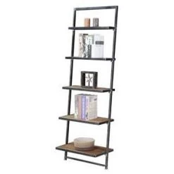 72.25" Laredo 5 Tier Ladder Bookcase/shelf Natural/Antique Black - Breighton Home