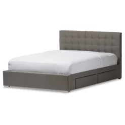 Queen Rene Modern And Contemporary Fabric 4 Drawer Storage Platform Bed - Baxton Studio -Home Style Deals Store GUEST 33644899 a6e4 41a8 9852 c28babb3463f