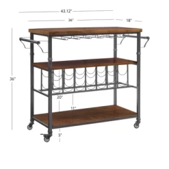 Austin Wine Cart Brown/Black - Linon -Home Style Deals Store GUEST 3366214b 6239 490d ad88 514795169168