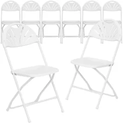 Emma And Oliver 8 Pack. 650 Lb. Capacity Plastic Fan Back Folding Chair -Home Style Deals Store GUEST 33fd154b 800d 48ec 9746 8760f2feecbd