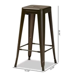 4pc Horton Gunmetal Metal Stackable Barstool Set Gun Metal - Baxton Studio -Home Style Deals Store GUEST 341b3793 3ee0 4d74 811b fa783ba7aed4