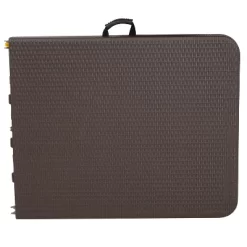 Flash Furniture 6-Foot Bi-Fold Brown Rattan Plastic Folding Table