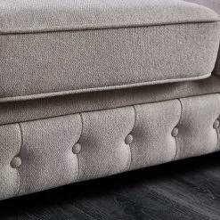 Chesterfield Linen Tufted Nailhead Upholstered Sofa With Wooden Legs - ModernLuxe -Home Style Deals Store GUEST 351d9775 4422 48cc aa11 5307bcb18d93