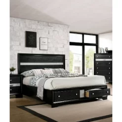 2pc Queen Whether By Bed With Nightstand Black - MiBasics -Home Style Deals Store GUEST 35745647 2d11 4359 9b29 a395a1da0c21