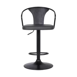 Eagle Adjustable Barstool Gray/Black - Armen Living