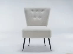 Tufted Back Teddy Fabric Slipper Chair Accent Chair-ModernLuxe -Home Style Deals Store GUEST 35c5cc0f dc28 460b 8961 3323343c65ad