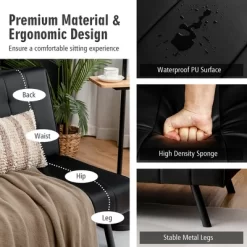 Costway Futon Sofa Bed PU Leather Convertible Folding Couch Sleeper Lounge White/Black/Grey -Home Style Deals Store GUEST 35f90686 34a6 4023 9f1e f8086b77c366