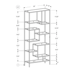 70" Metal Bookcase With Tempered Glass White - EveryRoom -Home Style Deals Store GUEST 368b165b 2802 4ff7 86e8 68e7a042a66b
