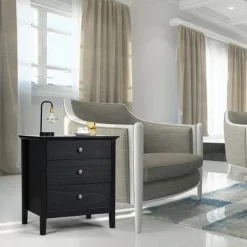 Costway Nightstand Beside End Side Table Accent Table Organizer W/3 Drawers Black -Home Style Deals Store GUEST 36a0b7df 6f4f 4f3c b409 4d4c5db9600d