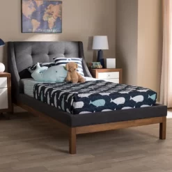 Louvain Modern And Contemporary Fabric Upholstered Walnut - Finished Platform Bed Dark Gray - Baxton Studio 13 Louvain Modern And Contemporary Fabric Upholstered Walnut - Finished Platform Bed Dark Gray - Baxton Studio -Home Style Deals Store GUEST 37c8b3bb 0178 45ff ac97 3bb19b03549e