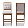 2pc Gideon Fabric Upholstered And Wood Counter Height Barstool Set - Baxton Studio