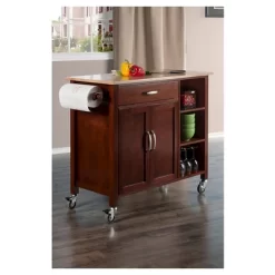Mabel Kitchen Cart Wood/Walnut/Natural - Winsome -Home Style Deals Store GUEST 39c4f24f 2047 4308 9b8a bd2a5219ec71