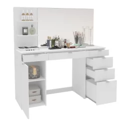 Amelia Vanity Table With Mirror White - Polifurniture -Home Style Deals Store GUEST 3a2cb5a6 5db4 4125 a9cf 2f41ca933a23