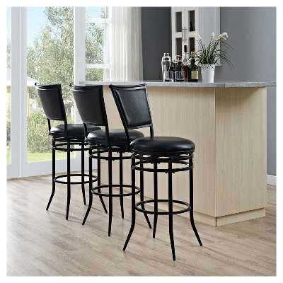 Rachel Swivel Barstool Black With Cushion - Crosley 1 Rachel Swivel Barstool Black With Cushion - Crosley