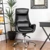 Mid-Century Modern Air Leatherette Adjustable Swivel High Back Office Chair - Glitzhome