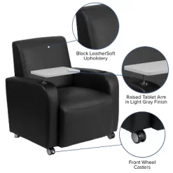 Flash Furniture LeatherSoft Guest Chair With Tablet Arm, Front Wheel Casters And Cup Holder 13 Flash Furniture LeatherSoft Guest Chair With Tablet Arm, Front Wheel Casters And Cup Holder -Home Style Deals Store GUEST 3b2de55d 82a9 4fa8 8257 0e4ca978650e