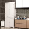 Costway 72'' Freestanding Kitchen Pantry Cabinet 4 Doors Storage Cupboard Shelves Drawer