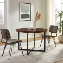 Modern 42" Round Intersecting Leg Dining Table Dark Walnut - Saracina Home -Home Style Deals Store GUEST 3bfb4268 368c 4b7a b66b da94263e341c