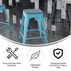Flash Furniture Cierra Set Of 4 Commercial Grade 24" High Backless Metal Indoor Counter Height Stools With All-Weather Poly Resin Seats -Home Style Deals Store GUEST 3cb98af5 e437 49e1 85ce 169c77f58d40