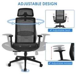 Costway Ergonomic High Back Mesh Office Chair Recliner Task Chair W/Hanger GreyBlack -Home Style Deals Store GUEST 3d0050f0 dbd7 4c24 b7d4 bb7e3676d8bd