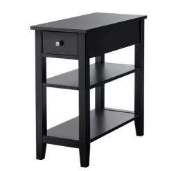 3Tier Nightstand Bedside Table Sofa Side End Table W/Double Shelves Drawer Black -Home Style Deals Store GUEST 3d1ca062 8a9c 4bab 9290 6f7f1e287771