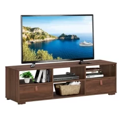 Costway TV Stand Entertainment Media Center Console For TV's Up To 60'' W/Drawers WalnutBlack -Home Style Deals Store GUEST 3eb25448 1924 45fe b938 c99fc89d0458