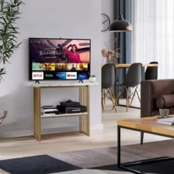 Costway 48'' 2-tier Console Table Modern Entryway Table For Living Room Hallway -Home Style Deals Store GUEST 3f28f162 e1a9 4c11 9326 69f1a034cc83