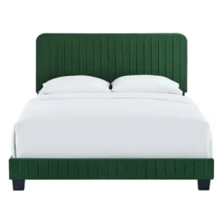 Twin Celine Channel Tufted Performance Velvet Platform Bed Emerald - Modway -Home Style Deals Store GUEST 3f56a723 7802 43e5 8a84 ed87878c0a12