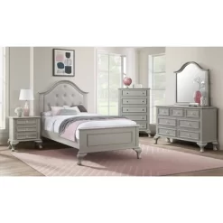 Full 5pc Jenna Panel Bedroom Set Gray - Picket House Furnishings