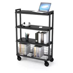 Cart System With Wheels 4 Tier Black - Atlantic -Home Style Deals Store GUEST 3ff0bfda a892 4114 9652 ce31c145a362