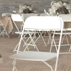 Emma And Oliver 4 Pack Of All-Weather, Extra Wide Contoured Plastic Folding Chairs With Metal Frame And 650 Lb. Static Weight Capacity -Home Style Deals Store GUEST 3ff87c05 5d08 4704 9d35 d1265b3139ce