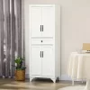 HOMCOM 67" Freestanding Kitchen Pantry, 4-Door Storage Cabinet With Drawer And Adjustable Shelves, White