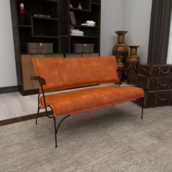 Vintage Leather Loveseat Brown - Olivia & May -Home Style Deals Store GUEST 40329fa9 30dd 4cf7 8855 854a5ffc324b