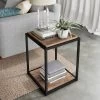 Nash Industrial Modern Wood Tray Top Side Table - Nathan James
