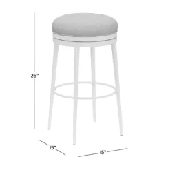 Aubrie Backless 26" Swivel Counter Height Barstool Off White/Silver - Hillsdale Furniture -Home Style Deals Store GUEST 40d00ef3 8ef0 4b08 91c7 68a65ffa68c9