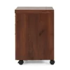 Monarch Specialties 25 Inch Tall Spacious 3 Drawer Home Office Rolling Filing Cabinet, Dark Cherry Brown Wood Look Finish