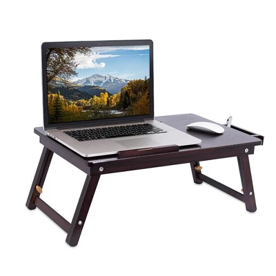 BirdRock Home Bamboo Laptop Lap Tray With Adjustable Legs - Walnut 2 BirdRock Home Bamboo Laptop Lap Tray With Adjustable Legs - Walnut - Image 2
