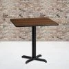 Flash Furniture 30'' Square Walnut Laminate Table Top With 22'' X 22'' Table Height Base