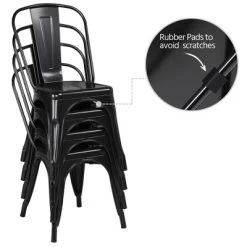 Yaheetech Pack Of 4 Stackable Classic Metal Dining Chair For Indoor Outdoor -Home Style Deals Store GUEST 42d39270 5681 4faf b1a5 6a0a9205f2dd
