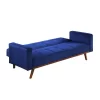 76" Tanitha Sofa Blue Velvet/Natural Finish - Acme Furniture