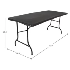 Folding Table Set - Set Of 2 Lightweight Portable Tables - 6-Foot-Long Plastic Tabletops For Camping, Parties, And Dining By Everyday Home (Black) -Home Style Deals Store GUEST 43528ba5 dbe3 4d66 ab7e 284ab6c7b37d